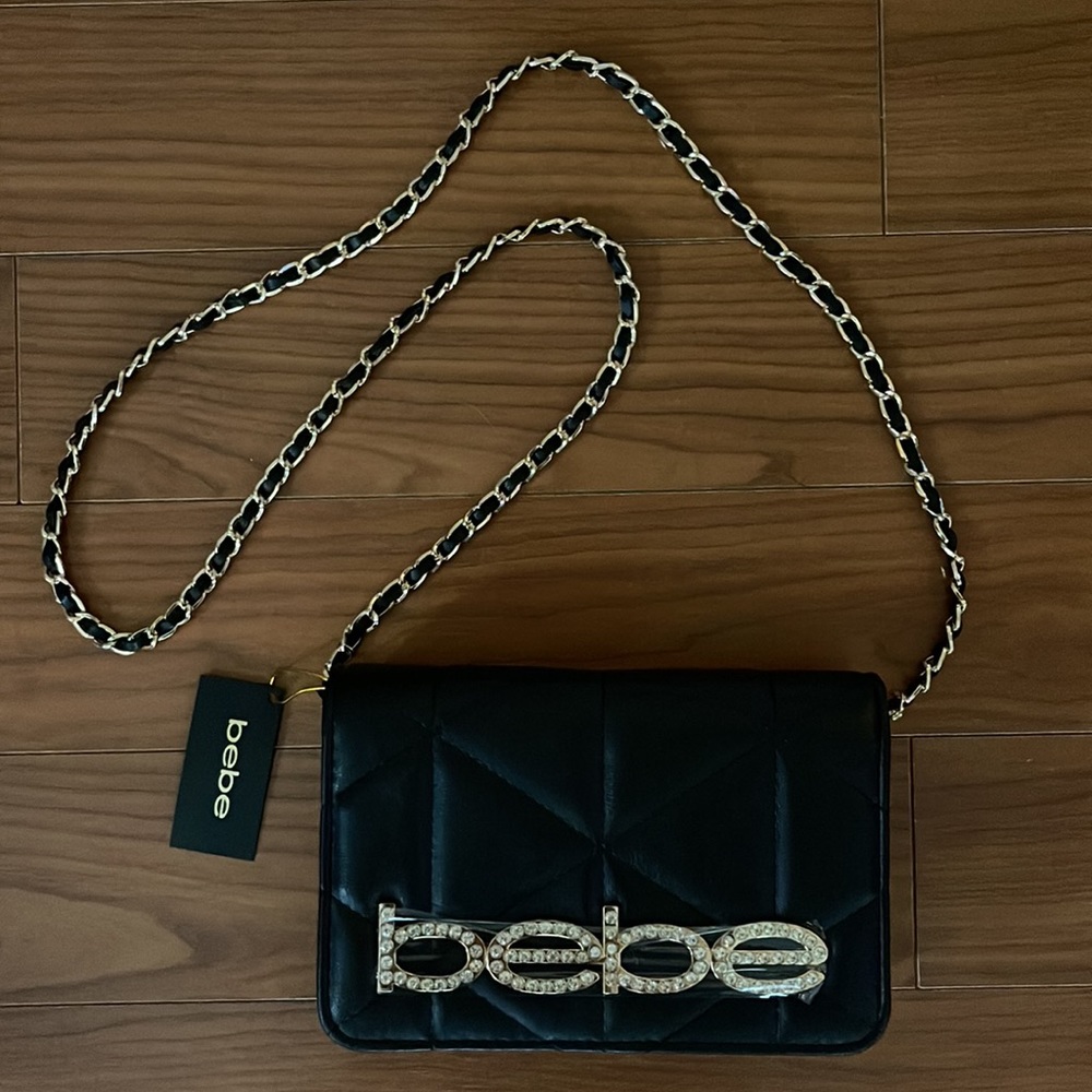 bebe Zaza Flap Crossbody bag ~ Black